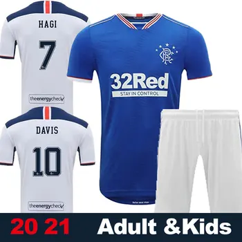 

2020-21 Rangerses Customize Tees T-shirt Jerseys For Tids Adult Glasgow Rangers Camisa Home Lanis Hagi Morelos Defoe Football