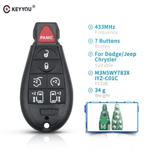 مفتاح السيارة KEYYOU M3N5WY783X IYZ-C01C 433Mhz فوب 7 6 1 أزرار ل دودج قافلة كرايسلر تاون البلد جيب مفتاح بعيد غير مصقول شفرة