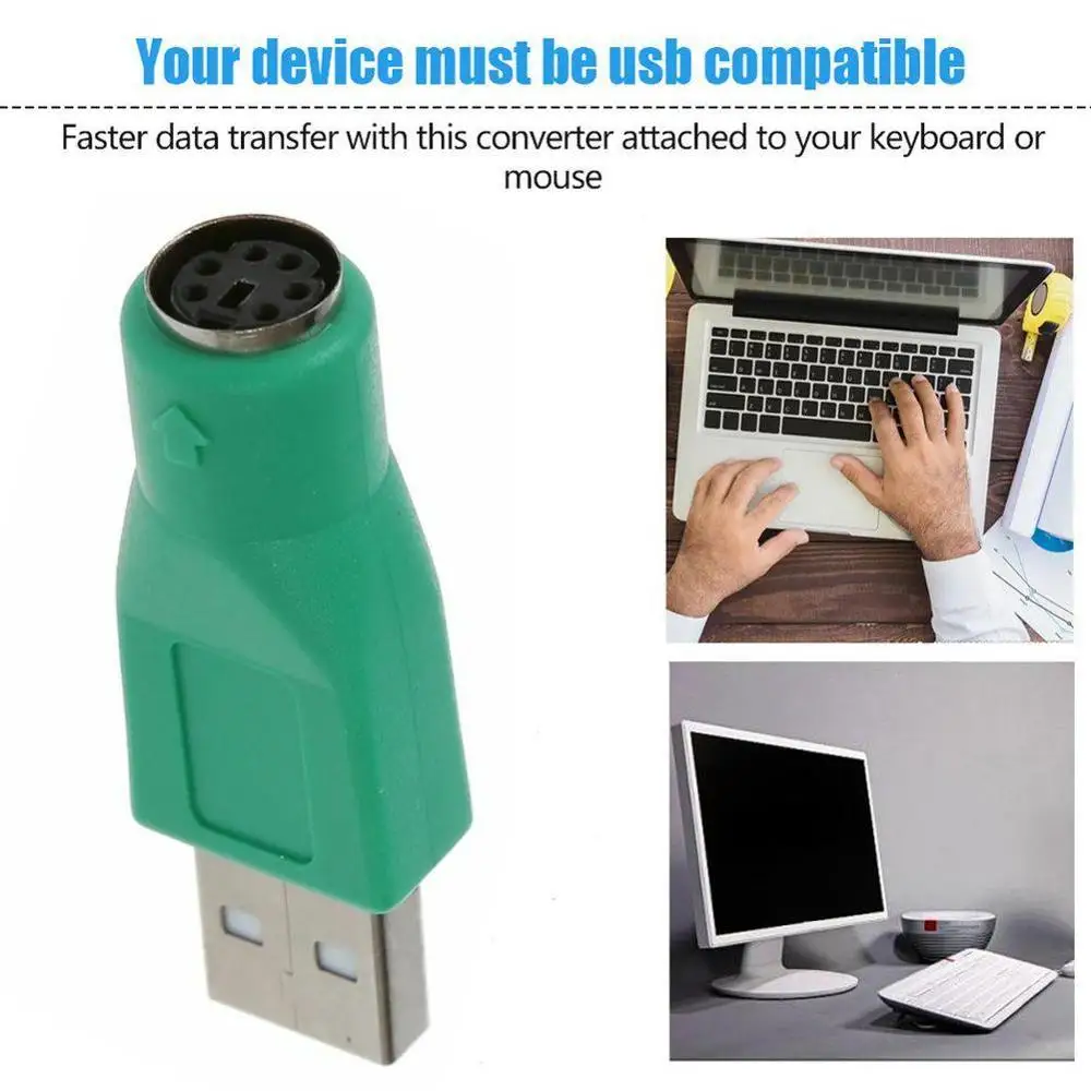 PS-2-Female-To-USB-male-to-PS2-Mini-Din-6-pin-Female-Adapter-Converter ...