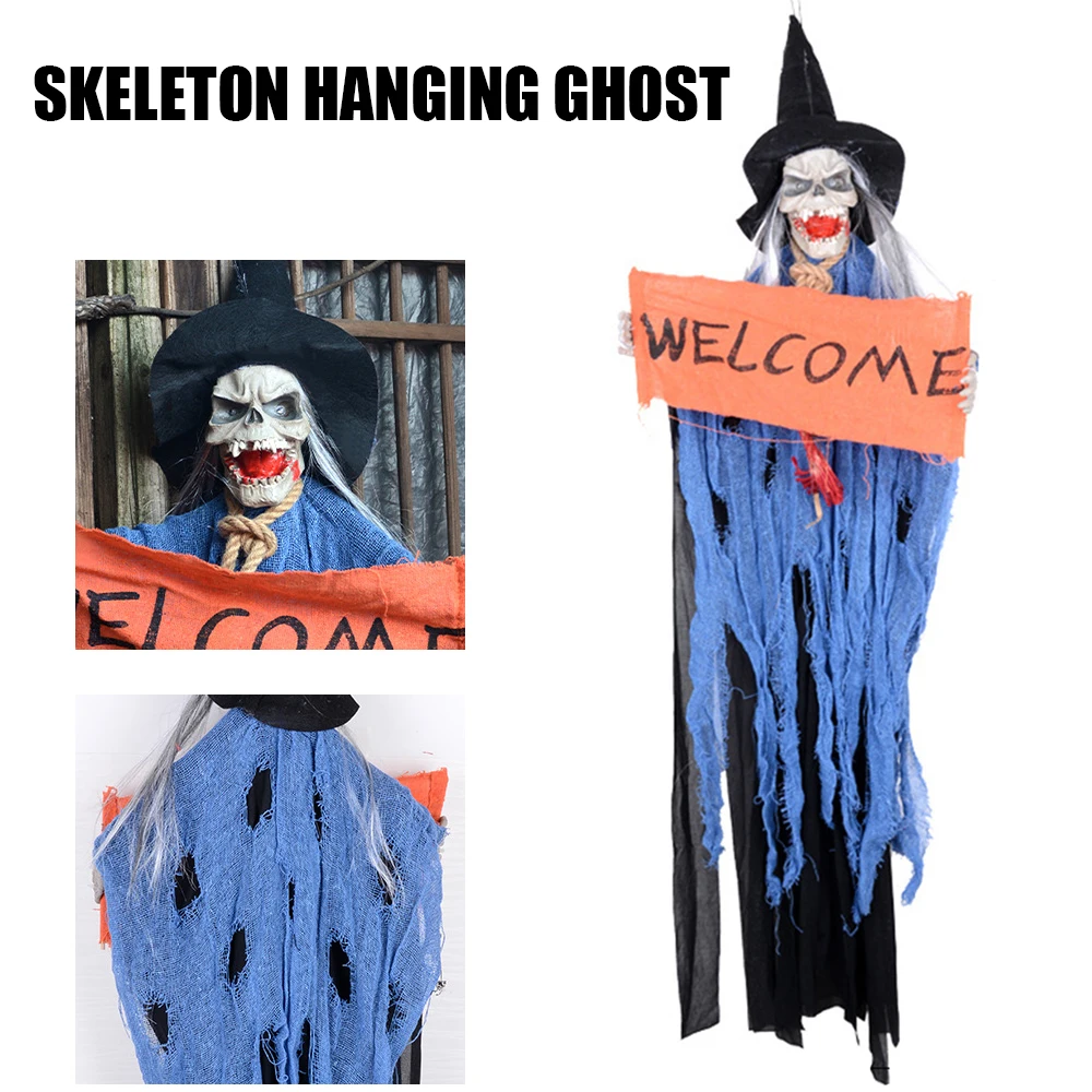 Halloween Hanging Ghost Electric Voice Control Grim Reaper Props Haunted House Bar Club Party Decoration Accessories Orange | Дом и сад