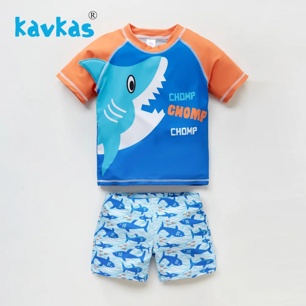 Kavkas/детская одежда для мальчиков сыпь гуаровая камедь комплект Акула Животные