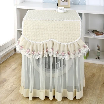 

Wear Resistant Visible Washing Machine Cover Home Romantic Elegant Anti Dust Durable Full Wrap Washer Lid Lacy Protection