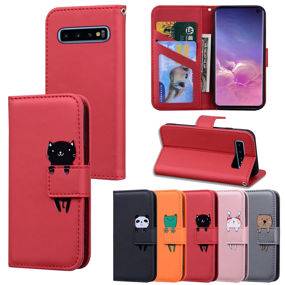 

for Etui Samsung S10 Case Leather Flip Phone Case on for Samsung S10 S9 S8 Plus S7 Edge S10 5G S10E Case Magnetic Wallet Cover