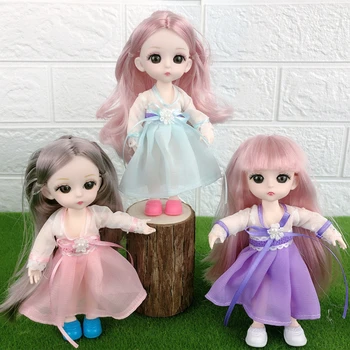

16cm Dolls Handmade Clothes Girls Outfit General Ob11 Dress BJD Doll Accessories DIY Dress Up Mini Toys for Children Girls Gift