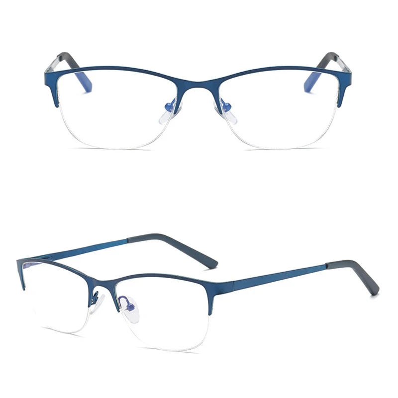 Half Frame Cat Eye Glasses Frames Women Vintage Optical Frames Clear Lens Retro Spectacle Computer Glasses Alloy TR90 Frame