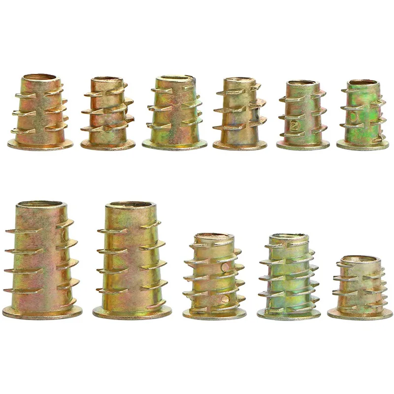 Wood Insert Assortment Tool Kit Binchil Threaded Inserts Nuts 165 PCS M4//M5//M6//M8 Furniture Screw Inserts Bolt Fastener