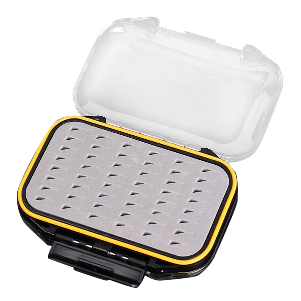 2 Pcs Pocket Size Double Layers Waterproof Nymph Dry Wet Flies Hook Fishing Fly Box Fishing Tackles Box Case Container Pesca