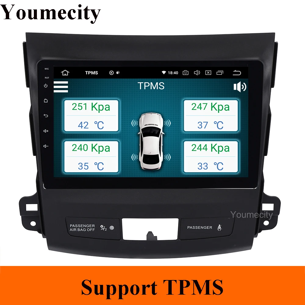 Best Car DVD Player for Mitsubishi Outlander 2006-2013 Radio GPS Navigation BT WIFI Map 9inch Android 9.0 Octa Core 2G RAM 32GROM 3