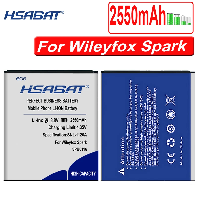 HSABAT SPB0116 2550 мАч батареи для Wileyfox Spark / + батарея телефона хорошего