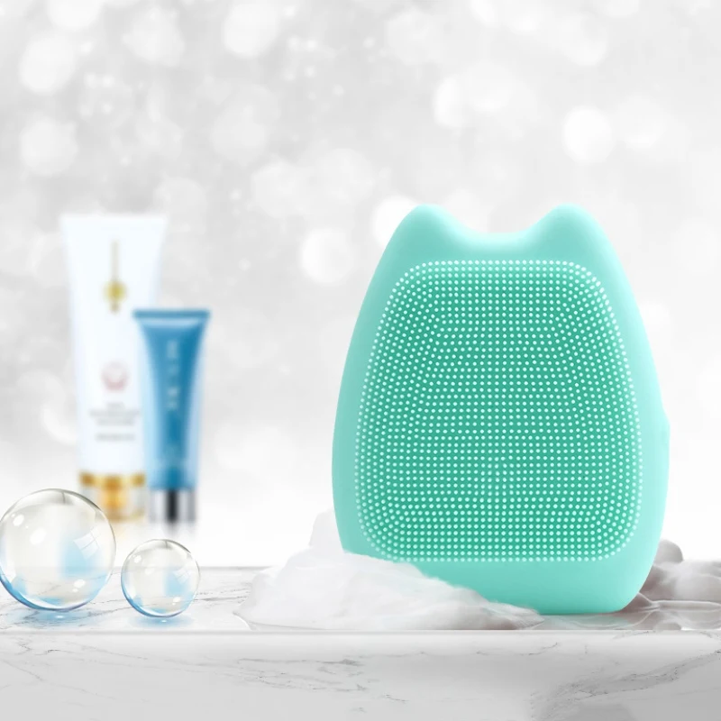 

Cute Cat Type Silicone Facial Cleansing Brush Oil-control Remove Blackheads Shrinking Pores Electric Face Washing Brush