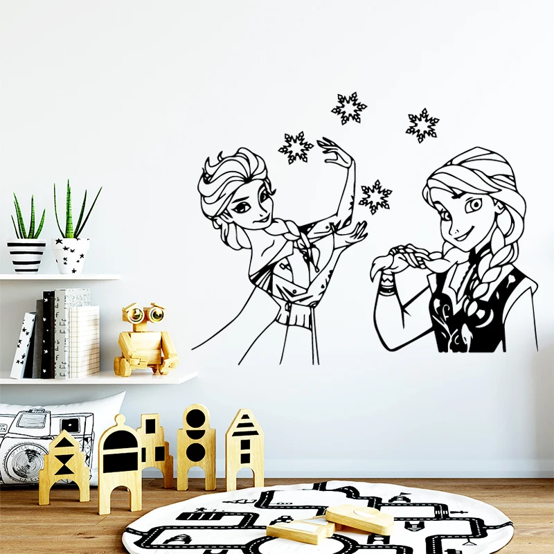 Мультфильм Замороженные ПВХ наклейки на стену настенные художественные наклейки для детской комнаты виниловые обои для дома вечерние наклейки для спальни