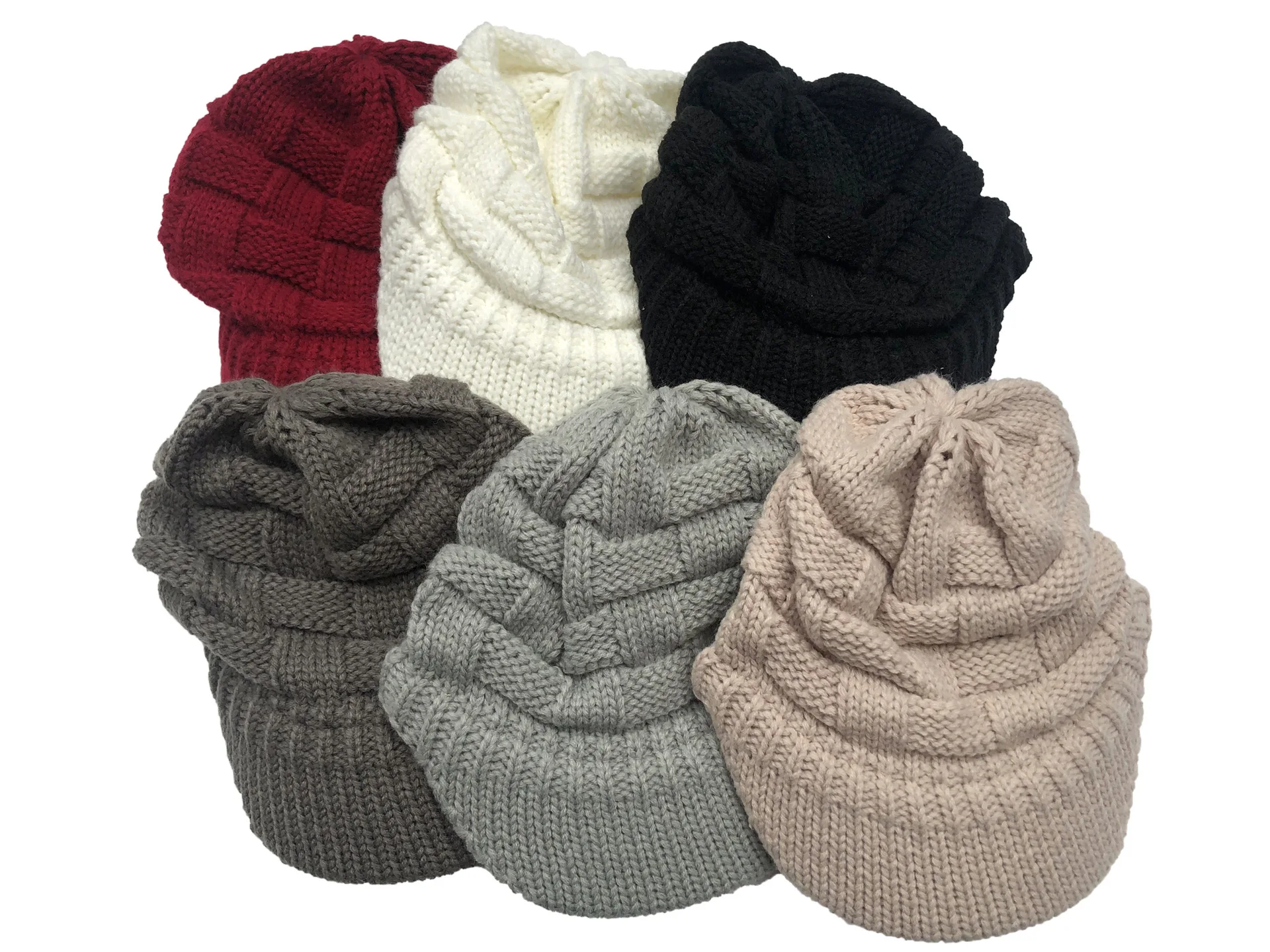 WEKNOWU Bonnet D'hiver En Laine Tricotée Pour Femme Motif