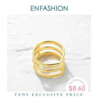 

ENFASHION Punk 3 Rows Layered Ring Stainless Steel Gold Color Midi Knuckle Finger Rings For Women Fashion Jewelry Anillos R4016