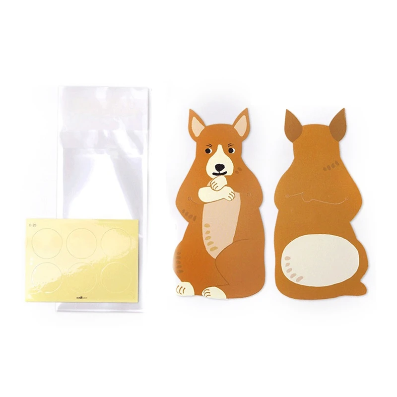 10 шт милые животные конфеты мешок поздравительная открытка печенье Подарочный мешок детский душ День рождения украшения
