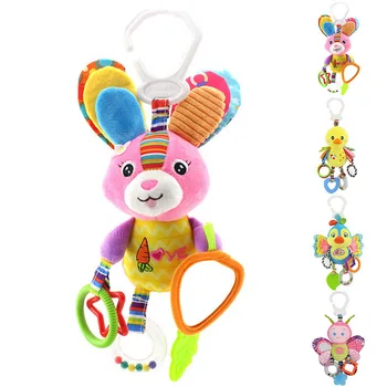 

CYSINCOS Newborn Baby Stroller Hanging Toy Cute Animal Doll Bed Hanging Plush Toy Rattle Bed Bell Activity Soft Sleep Tool Toys