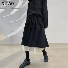 XITAO, двухслойные юбки с соединением, женская мода, Harajuku стиль, утолщенная юбка, миноритарная дикая Осенняя зимняя одежда для женщин, DMY1196