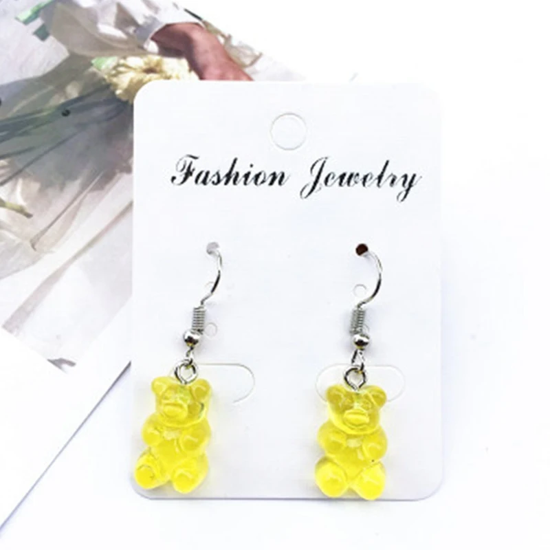 

1 Pair Creative Cute Mini Gummy Bear Earrings Minimalism Cartoon Design Female Ear Hooks Danglers Jewelry Gift