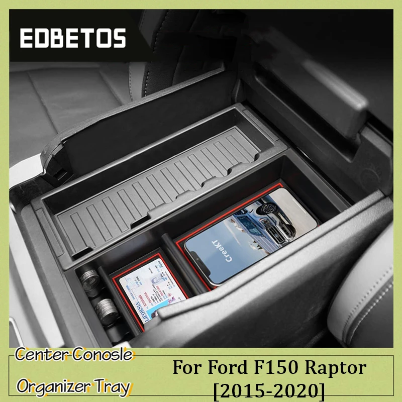 Car Central Armrest Storage Box Center Console Organizer Containers Accessories for Ford F150 F-150 Raptor 2015