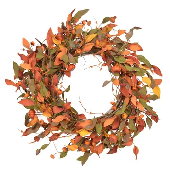

Wreath Fall Harvest Wreath Artificial Autumn Pumpkin Berry Maple Leaf Wreath for Front Door Decoration home Artificial decor