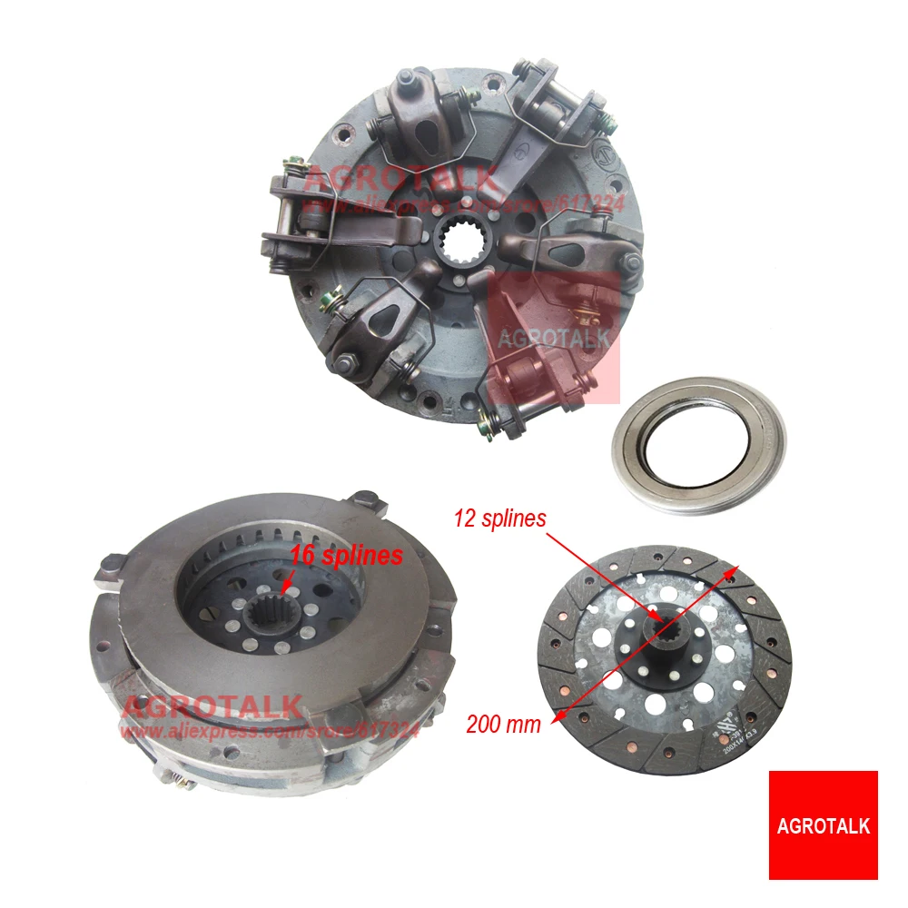FT250.21B.011, 8 inches dual stages clutch with release bearing for Lovol  20 25 HP series tractor, like FT250A / FT254 / TE254|pto clutch|tractor  tractorsclutch tractor - AliExpress