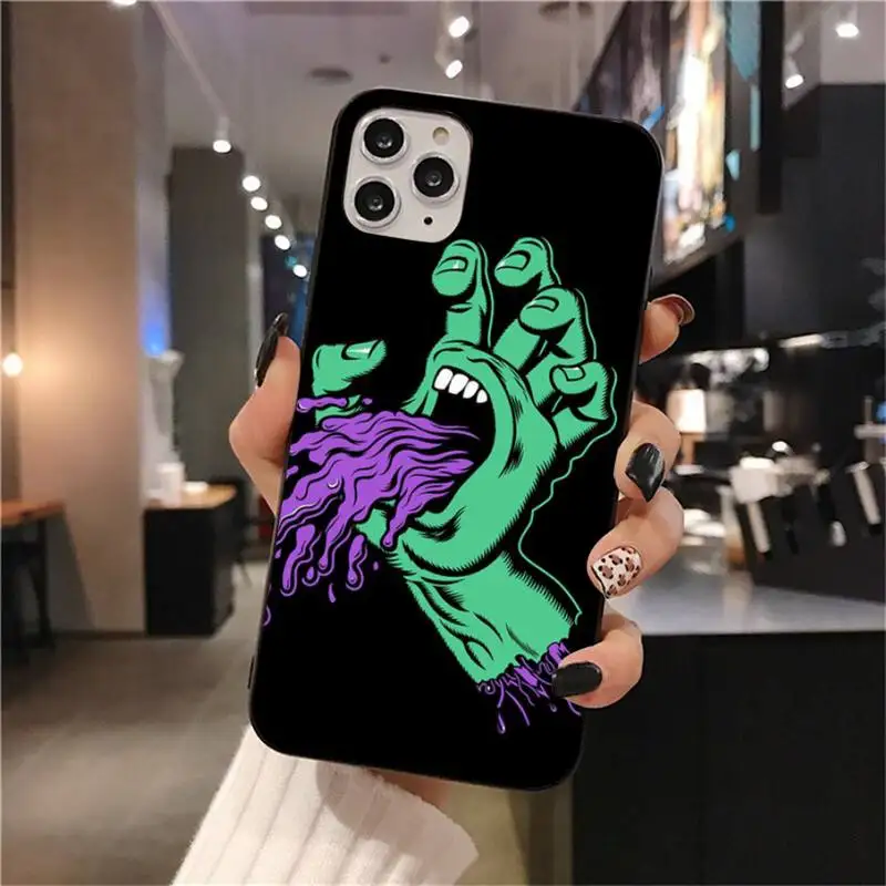Модный Скейтборд Санта Круз бренд черный корпус телефона для iPhone 11 pro XS MAX 8 7 6 6S Plus X