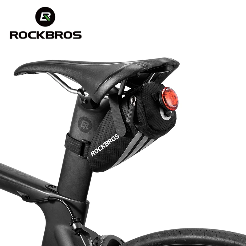 ROCKBROS Mini Saddle Bag MTB Bike Portable Nylon Rear Seat Package Reflective Small Tail Bicycle Accessories | Спорт и развлечения