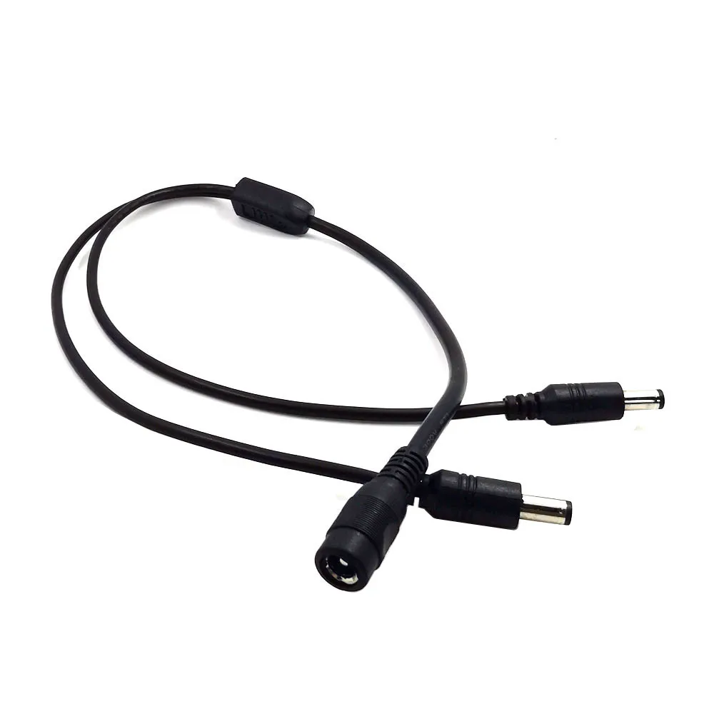 70cm 1 To 2 Splitter DC Power Cable 5.5*2.5mm Male Female Y Type Adapter Extension For CCTV Camera LED Strip Light | Обустройство