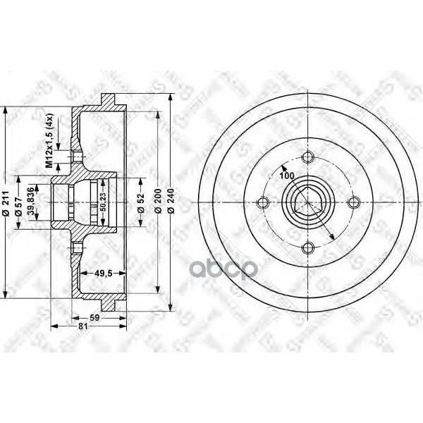 6025-4709-Sx_барабан Тормозной! Vw Golf 1.4-1.9tdi 91-97 Stellox 60254709sx Stellox арт. 60254709SX