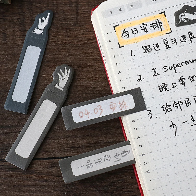 

4pcs Gentleman Tip Sticky Note Sign Point Marker Memo Pad Diary Agenda Planner Stickers Stationery Office School Supplies H6358