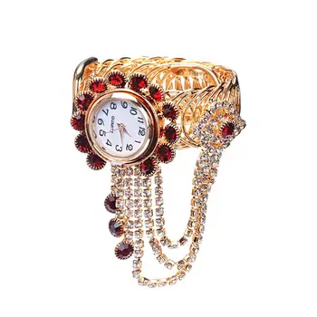 

Exquisite Women Bracelet Wrist Watch Crystal Diamond Display Fashion Lady Quartz Watch Women's Diamond Bracelet Watch