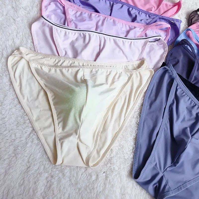 2021 10pcs  Summer New Ice Silk Breathable Cool Men's Bag Briefs Sexy Comfortable Soft Large Size Men's Underwear