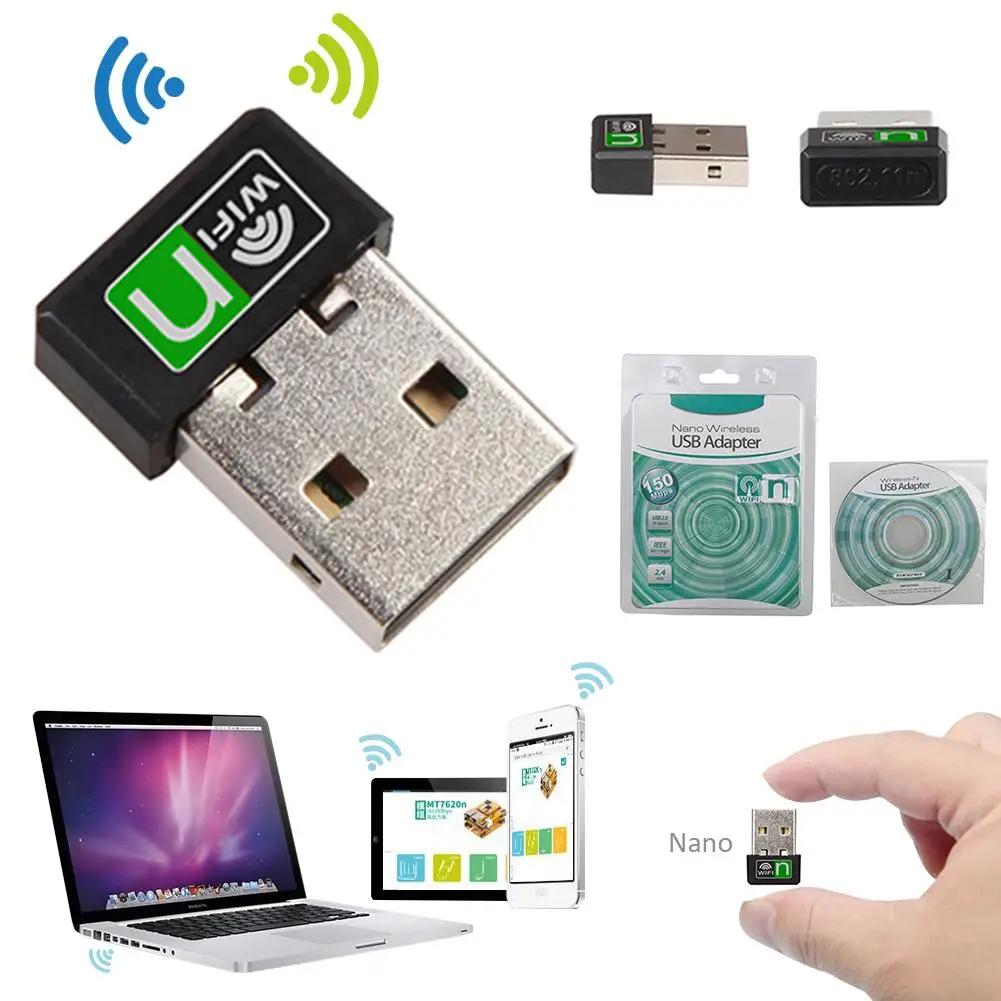 

150Mbps Mini USB Wireless WiFi Adapter Soft AP Wifi Adapter Built-in Antenna USB2.0 Hi-Speed Connector USB WiFi Adapter