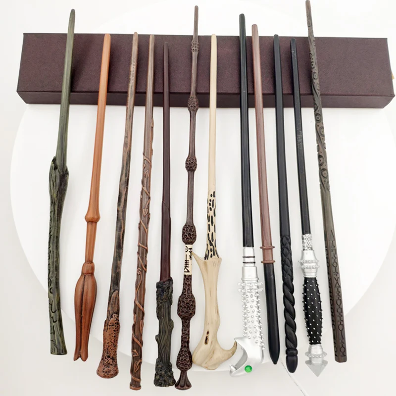 24 Kinds of Metal Core Potters Magic Wands Malfoy Voldmort Hermione Ron Bellatrix McGonagall Magical Wand Harried Box