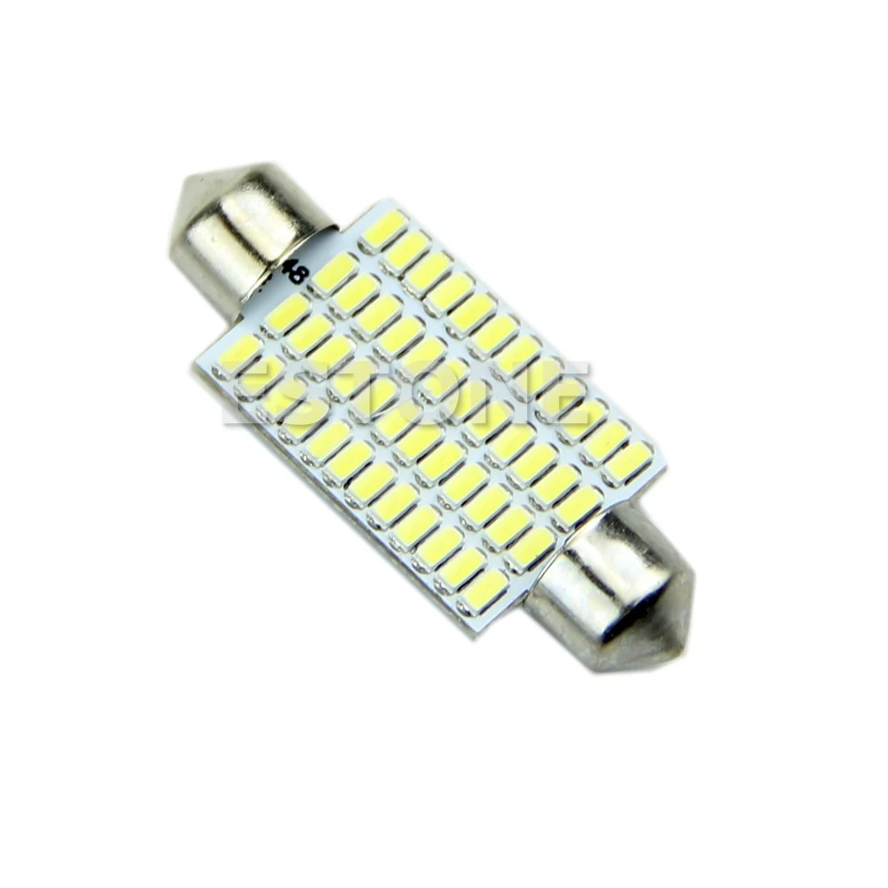 5 шт./лот, 42 мм 48 светодиодный 3014 SMD белый светильник для салона автомобиля, фестон, Купольные лампы, лампа 01