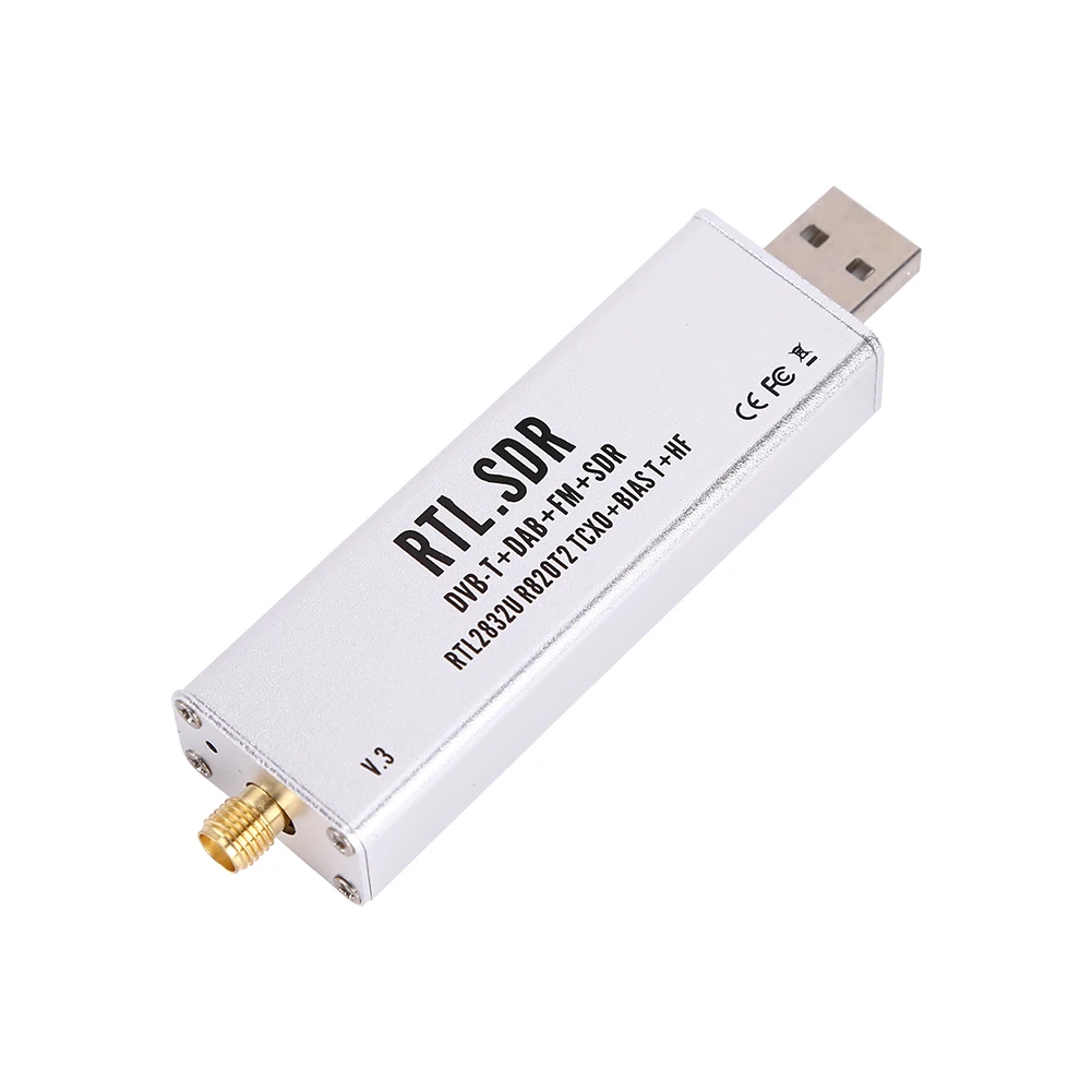 SDR Receiver RTL-SDR Blog RTL SDR Receiver V3 R820T2 RTL2832U 1PPM TCXO SMA Software Defined Radio With Multipurpose Antenna 