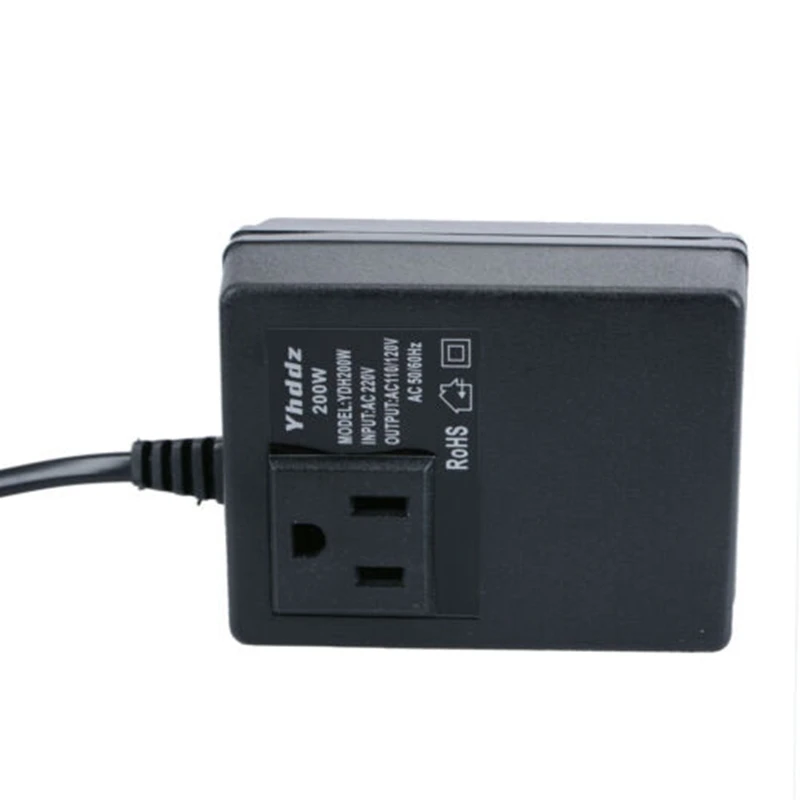 200 Вт трансформатор преобразователя напряжения 220 В до 110 В понижающий дорожный адаптер штепсельной вилки ЕС