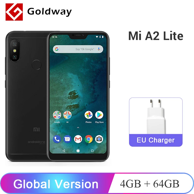 Глобальная версия Xiaomi Mi A2 Lite 4 Гб ОЗУ 64 ПЗУ мобильный телефон Snapdragon 625 четыре ядра 5