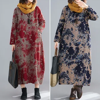 

ZANZEA Women Floral Print Dress 2020 Autumn Ladies Long Maxi Vestidos Casual Cotton Pockets Sundress Elegant Kaftan Robe Femme 7