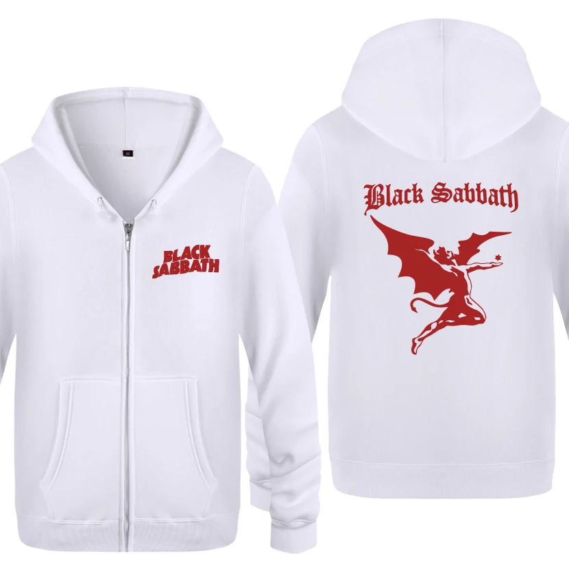 Black Sabbath рок группа толстовки для мужчин мужская молния с капюшоном флисовые толстовки кардиганы