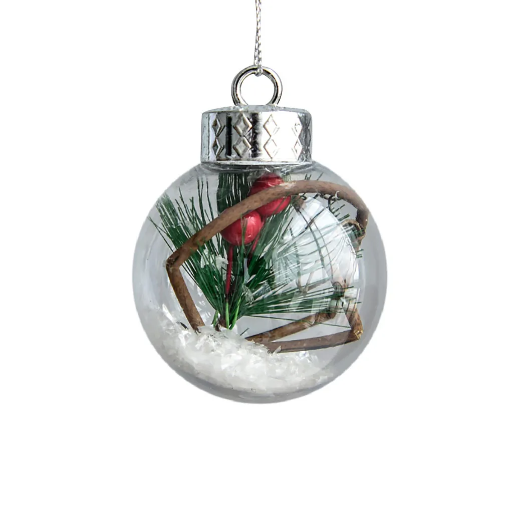 Рождественские шары, украшения, 8,5 см., в форме снежинки, прозрачные пластиковые рождественские шары, украшения для елки, рождественские, новогодние, вечерние