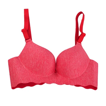 

Women's Solid Wire Free Breathable Seamless Push Up Bra