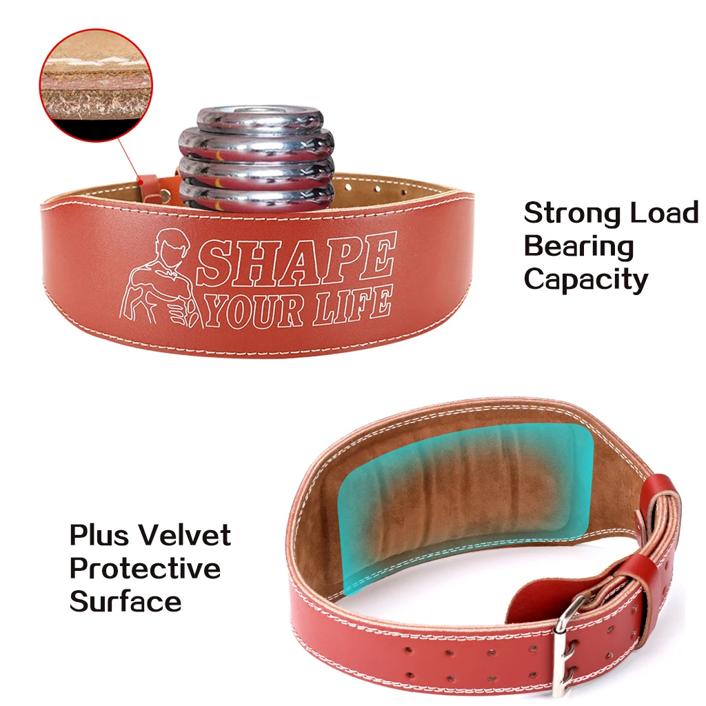 WorthWhile Gym Fitness Waist Belt Cowhide Military Tactical Support Weightlifting Workout Back Belt