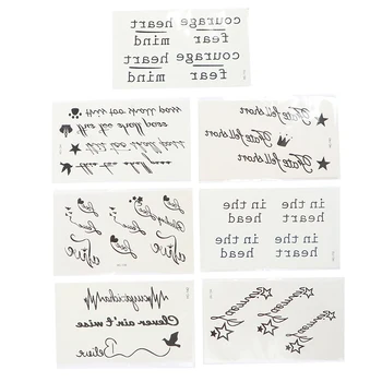 

10pcs English Letter Waterproof Temporary Tattoos Sticker Women Men Arm Fake Body Art Kids Adult Hand Tattoo