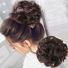 Грязные волосы пучок резинки синтетические шиньоны шиньон пончик вьющиеся элегантные накладные волосы для женщин и детей свадьба