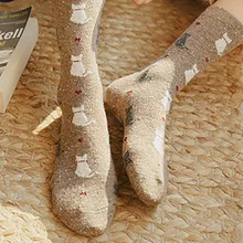 Г. Осенние носки с героями мультфильмов женские носки с милым котом зимние толстые теплые хлопковые носки для девочек рождественские подарки@ A