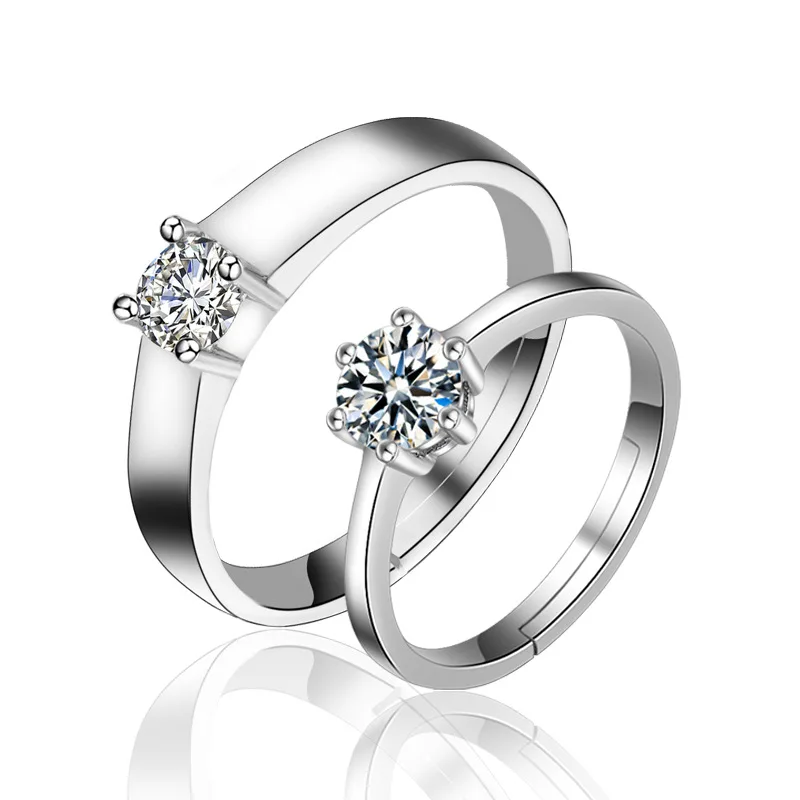 SINTA 925 пробы серебро Романтический стразы кольцо для пары Для женщин Men'sWedding