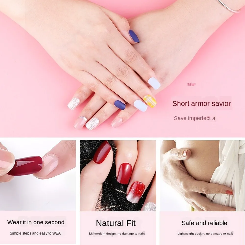 Wearable Fake Nails 30 Pieces Of Nail Detachable Patches Repeatedly Pregnant Women Students Nurses Give Nail Tape Summer False Nails Aliexpress