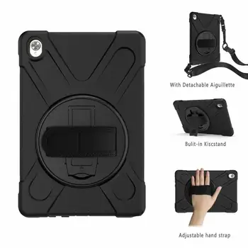 

360 Rotating Case for Huawei Mediapad M6 10.8 inch Tablet Kids Safe Shockproof Armor cover Hand Strap & Neck Strap + pen