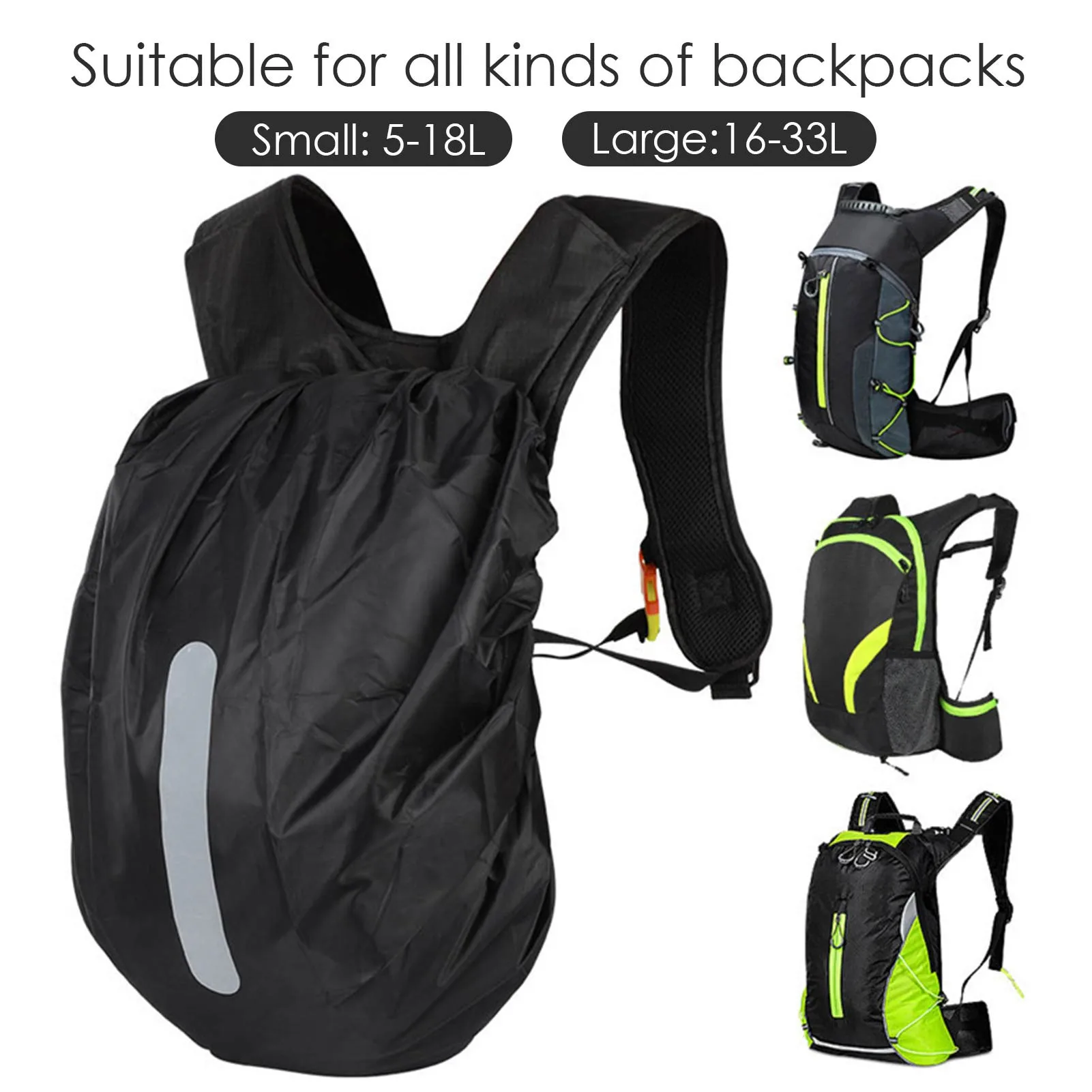 Rain Cover Reflective Rucksacks Waterproof Backpack For Cycling Outdoor 