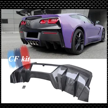 

RK SPORT Style Carbon fiber Rear Lip Diffuser Spoiler For Corvette C7 Z06 Rear Bumper CF Kit Car Styling